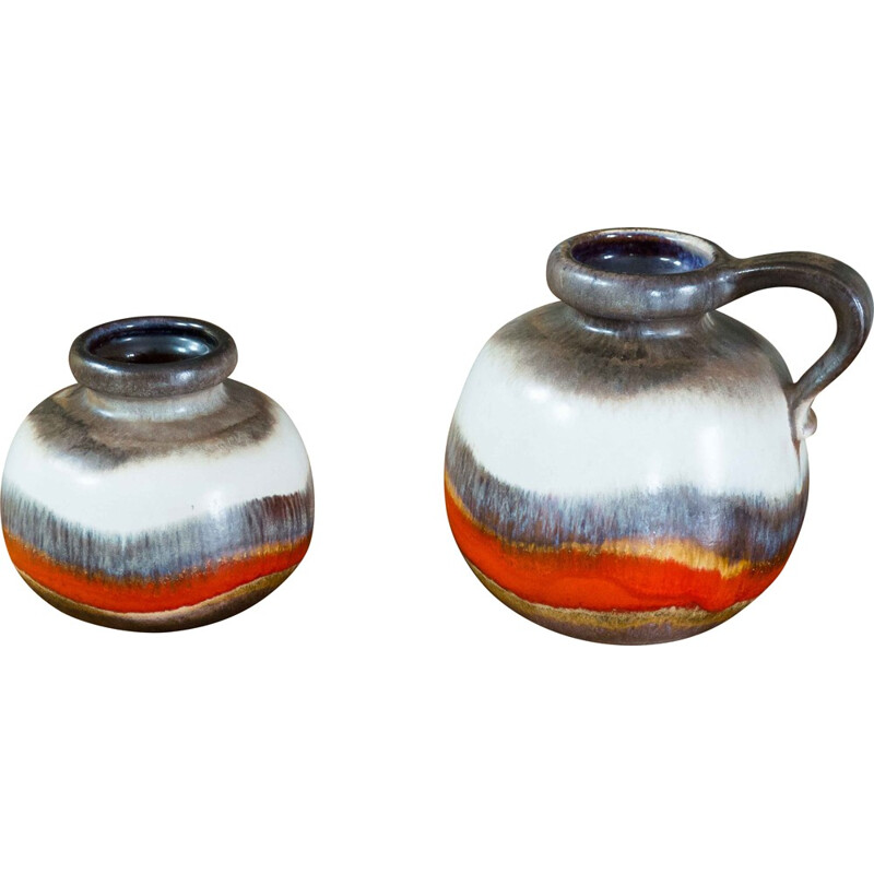 Set of 2 Scheurich vases in ceramic - 1950s