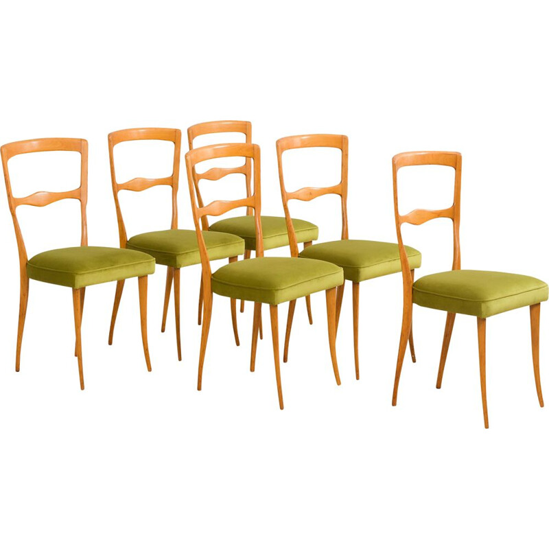 Set of 6 Italian mid century dining chairs