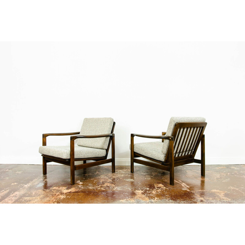 Mid-century pair of B-7522 armchairs by Zenon Bączyk, 1960s