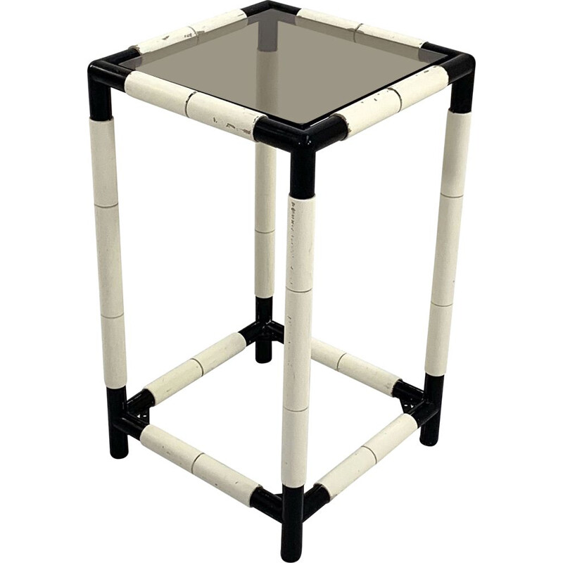 Black & white vintage high side table, 1970s