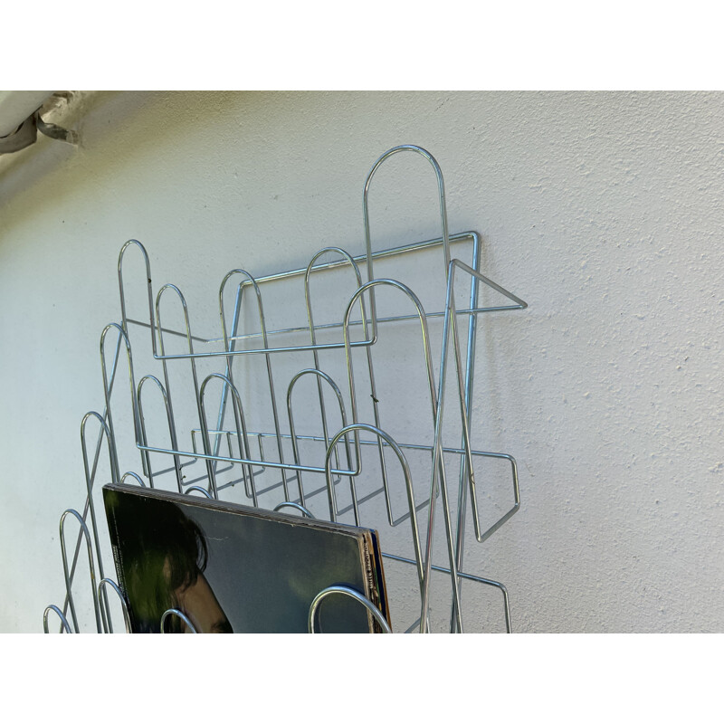 Vintage vinyl or magazine rack from Métier Tout Acier