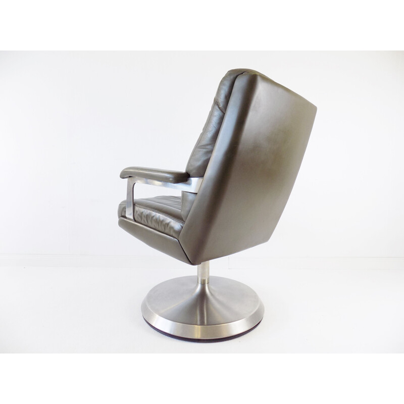 Mid-century Sedus leather office armchair, 1970s