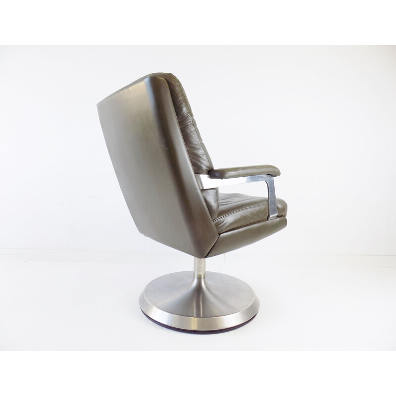 Mid-century Sedus leather office armchair, 1970s