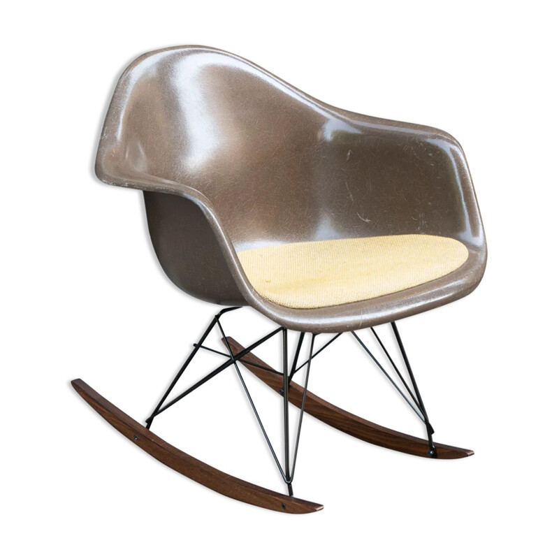 Vintage rocking chair seal brown by Charles & Ray Eames for Herman Miller