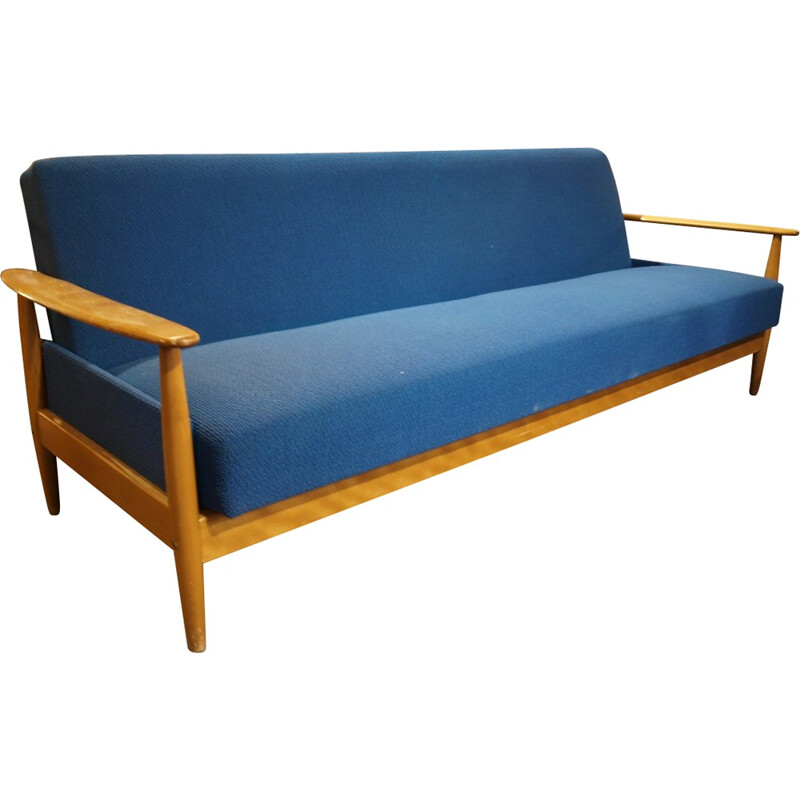 Daybed sofa in wood and fabirc - 1960s