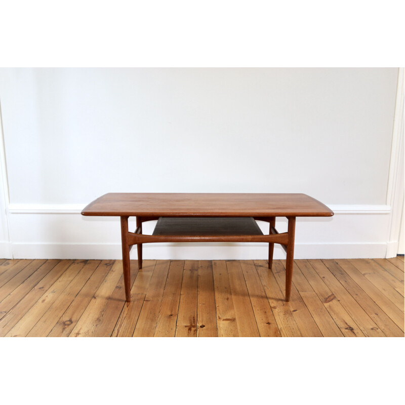 Scandinavian vintage teak coffee table Arrebo Mobler, 1960s