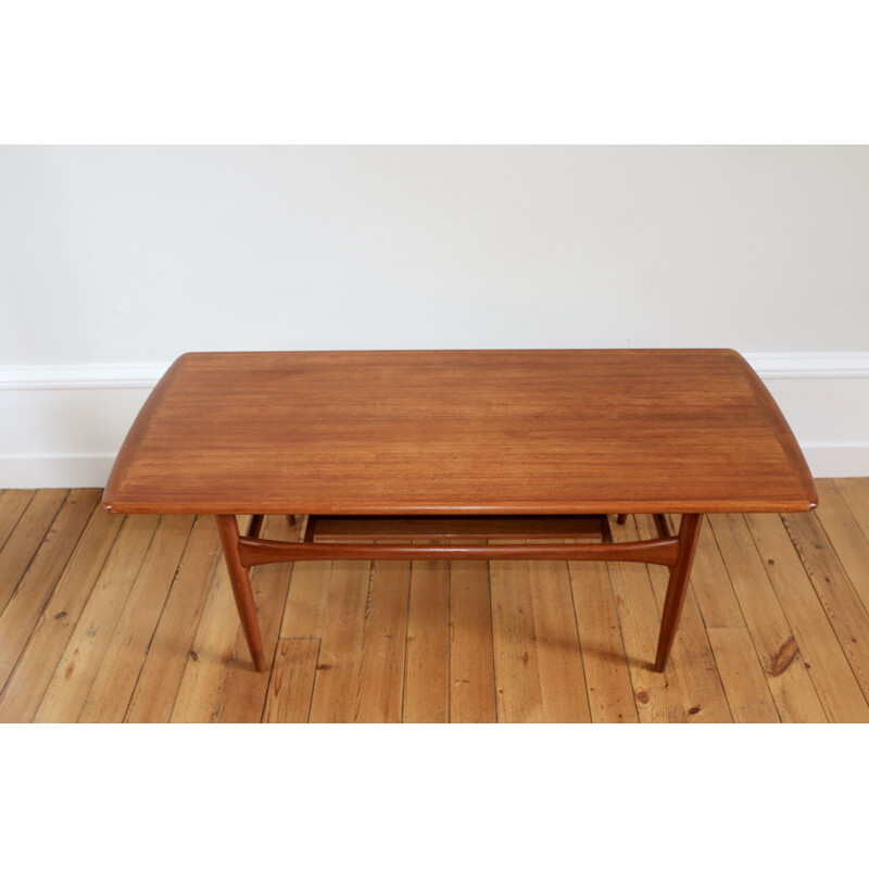 Scandinavian vintage teak coffee table Arrebo Mobler, 1960s