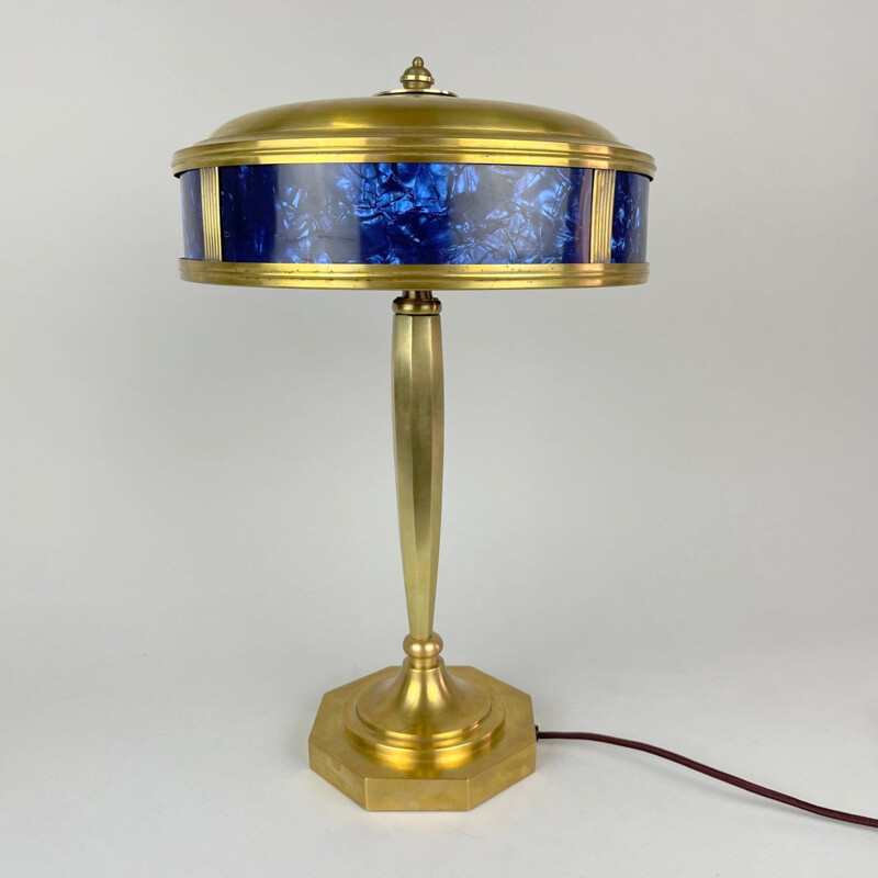 Vintage Art Deco brass table lamp, 1930