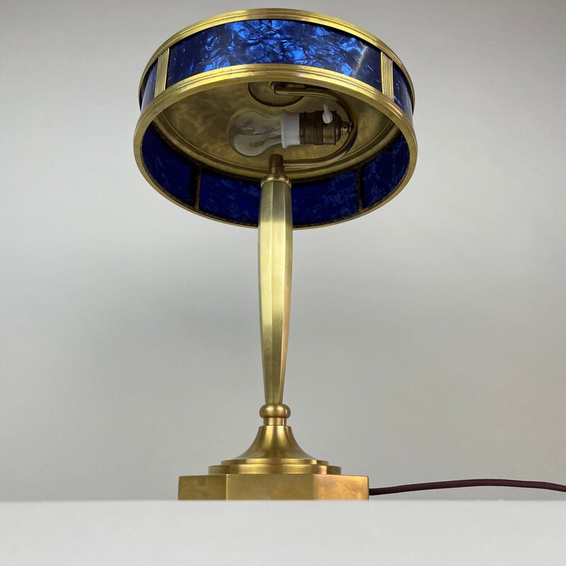 Lampada da tavolo vintage in ottone Art Déco, 1930