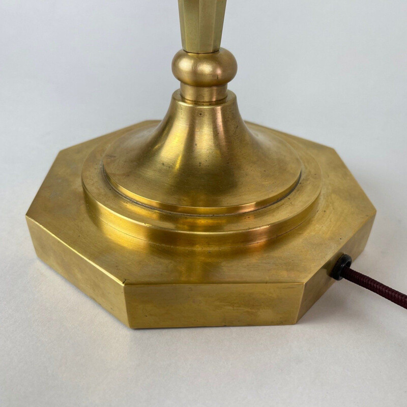 Lampada da tavolo vintage in ottone Art Déco, 1930