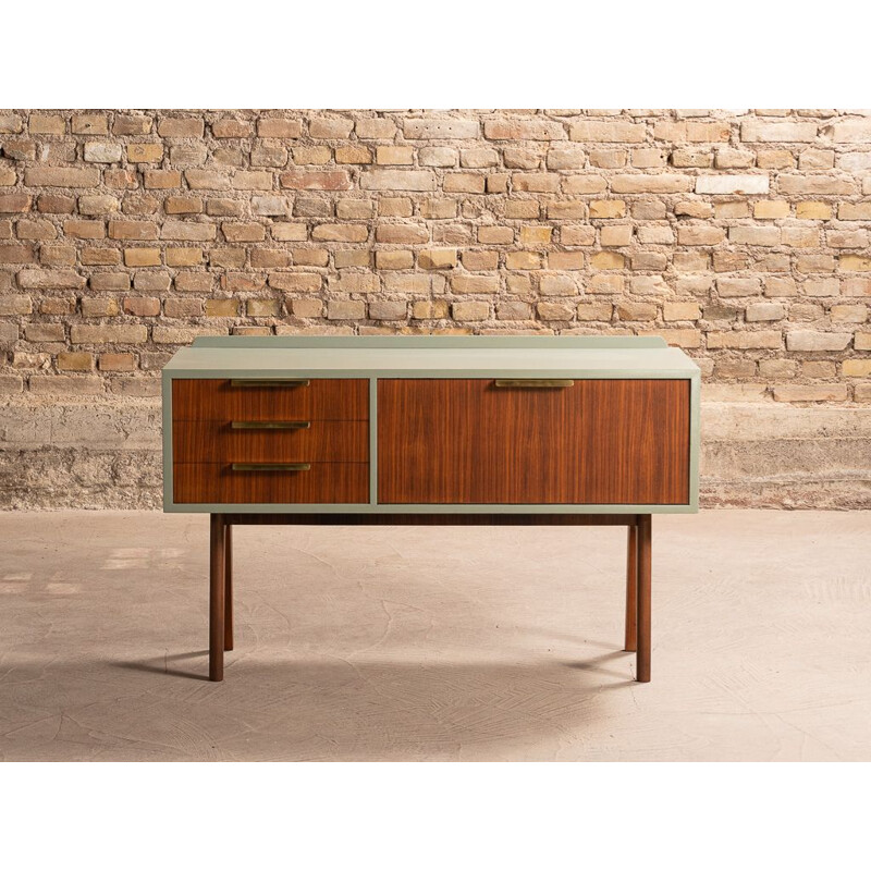 Comodino vintage in teak con 3 cassetti, 1960