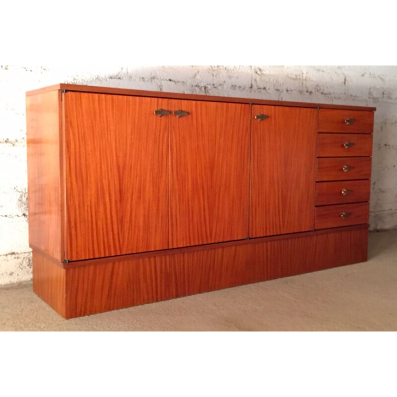 Vintage sideboard Alvéole edition by Marcel Gascoin, 1950s