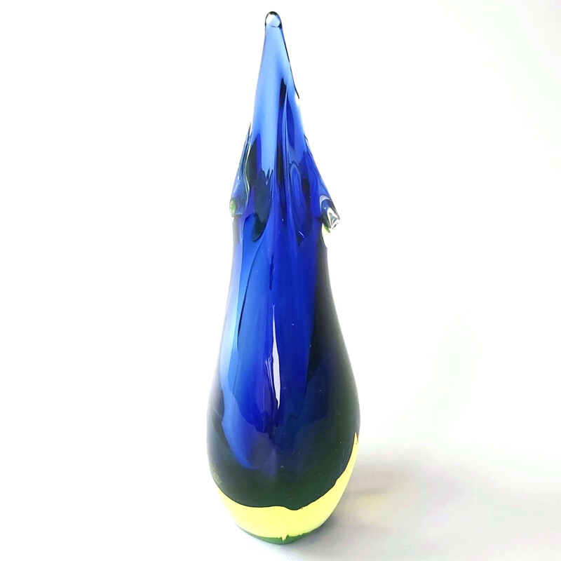 Jarrón vintage de cristal de Murano de Flavio Poli para Seguso, 1960