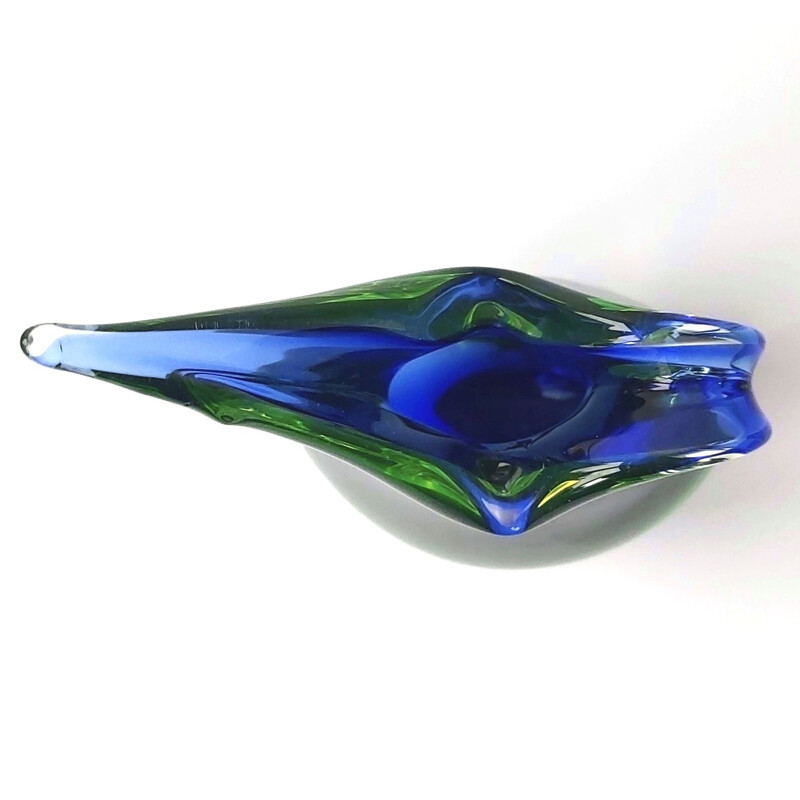 Jarrón vintage de cristal de Murano de Flavio Poli para Seguso, 1960