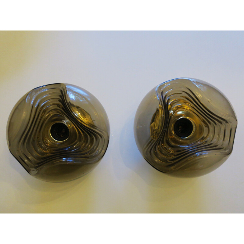 Pair of vintage Koch & Lowy "Wave" wall lights for Peill & Putzler