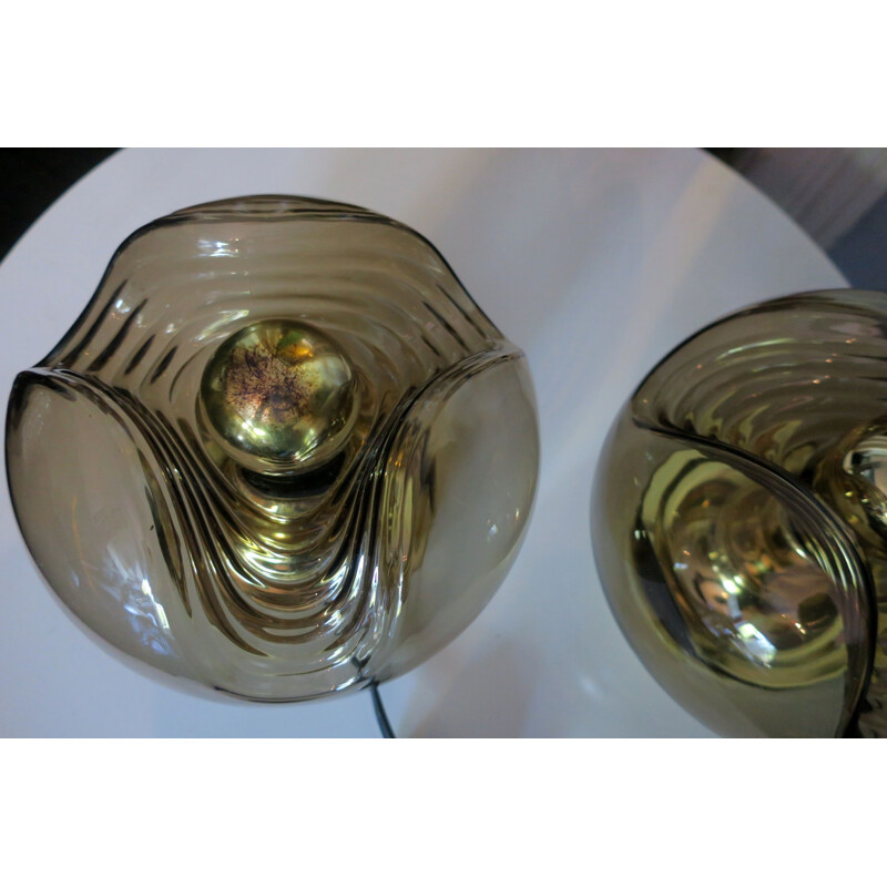 Pair of vintage Koch & Lowy "Wave" wall lights for Peill & Putzler