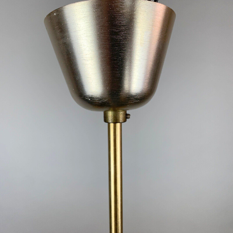 Candelabro de madeira e vidro vintage, 1970