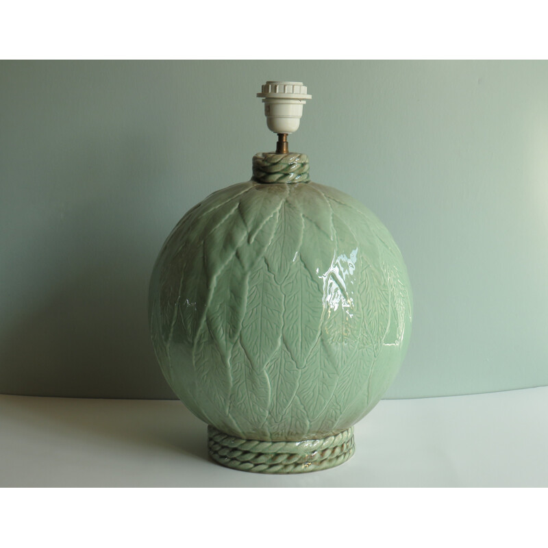 Large vintage ceramic table lamp base by Robert Kostka, France 1970