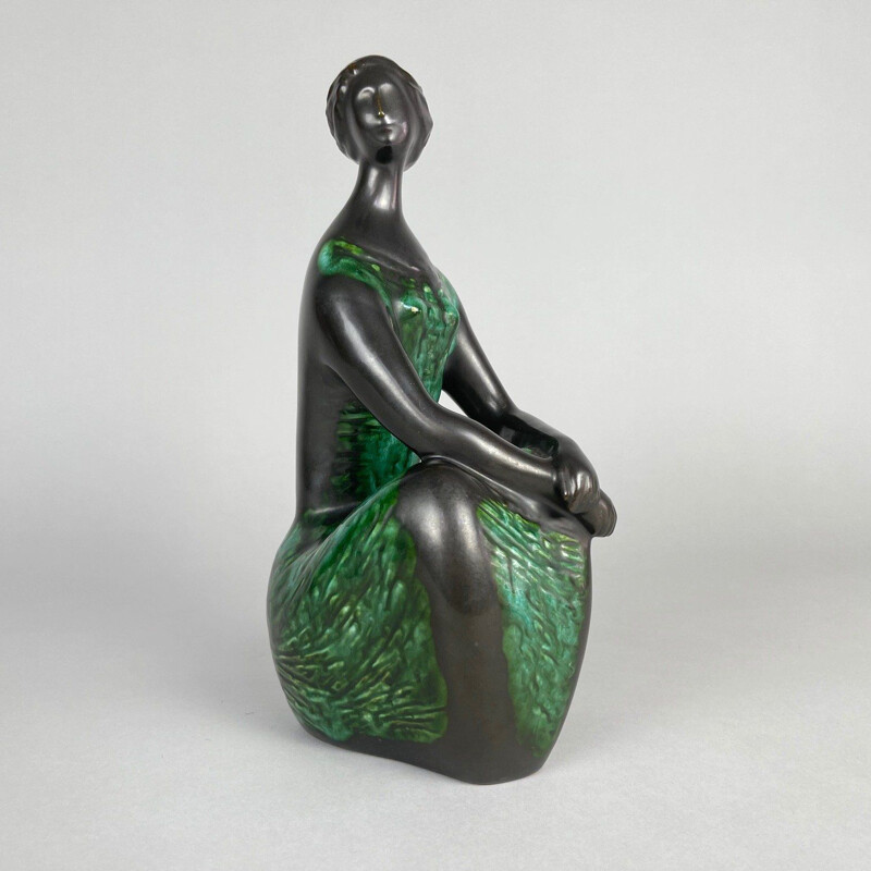 Vintage ceramic sculpture by Jitka Forejtova, Czechoslovakia 1960