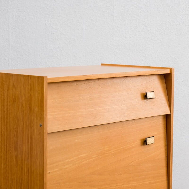 Mid-century elmwood shoe cabinet, 1960s