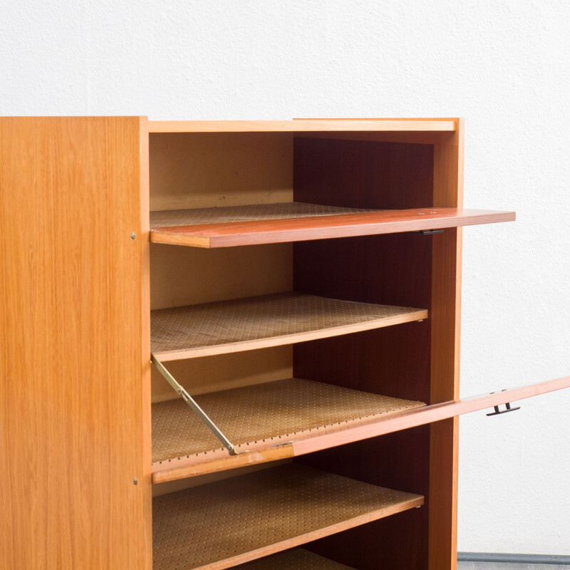 Mid-century elmwood shoe cabinet, 1960s