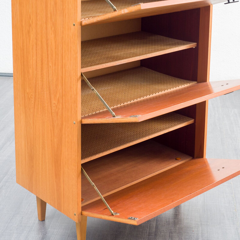 Mid-century elmwood shoe cabinet, 1960s