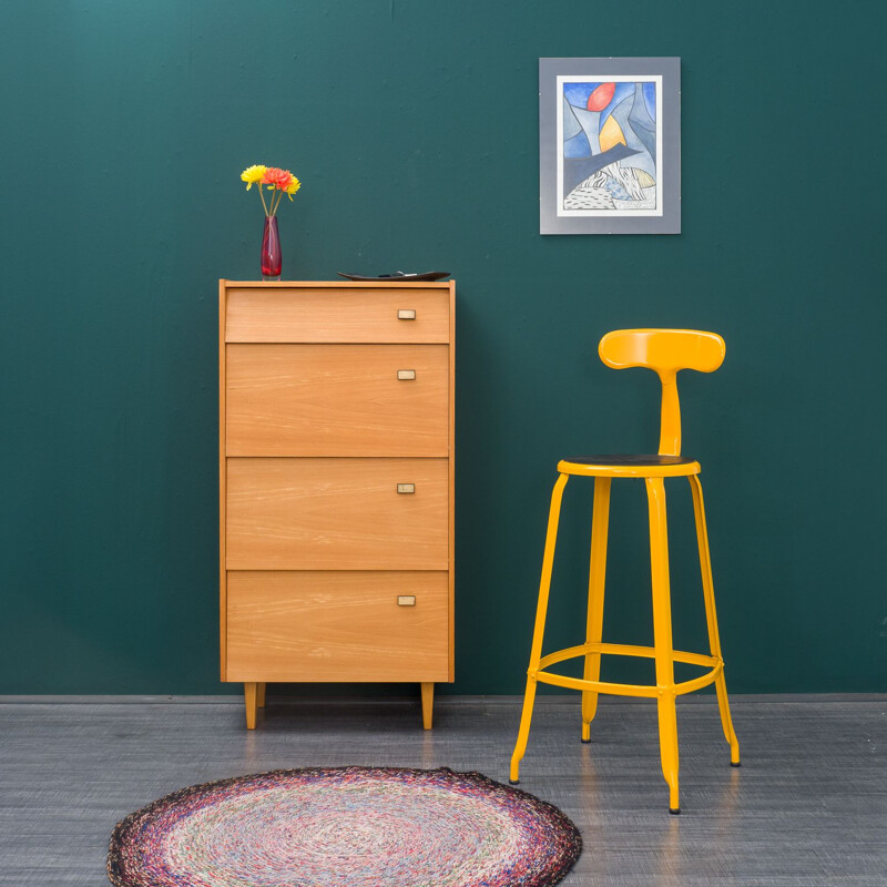 Mid-century elmwood shoe cabinet, 1960s