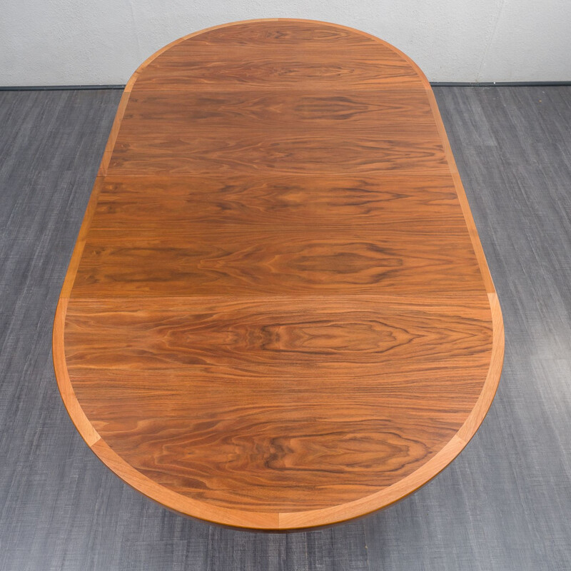 Mid-century walnut dining table, 1970s