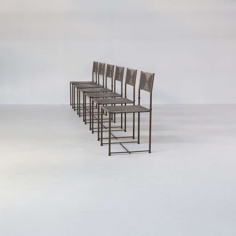 Set of 6 vintage "Paludis" dining chair by Giandomenico Belotti for Alias
