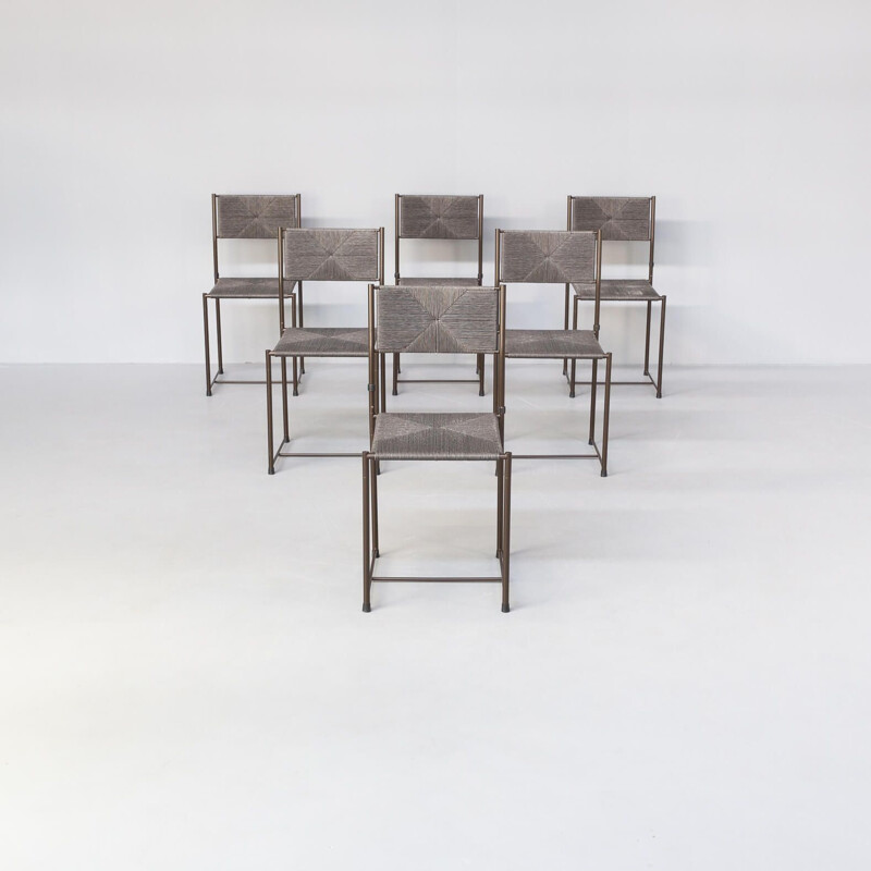 Set of 6 vintage "Paludis" dining chair by Giandomenico Belotti for Alias