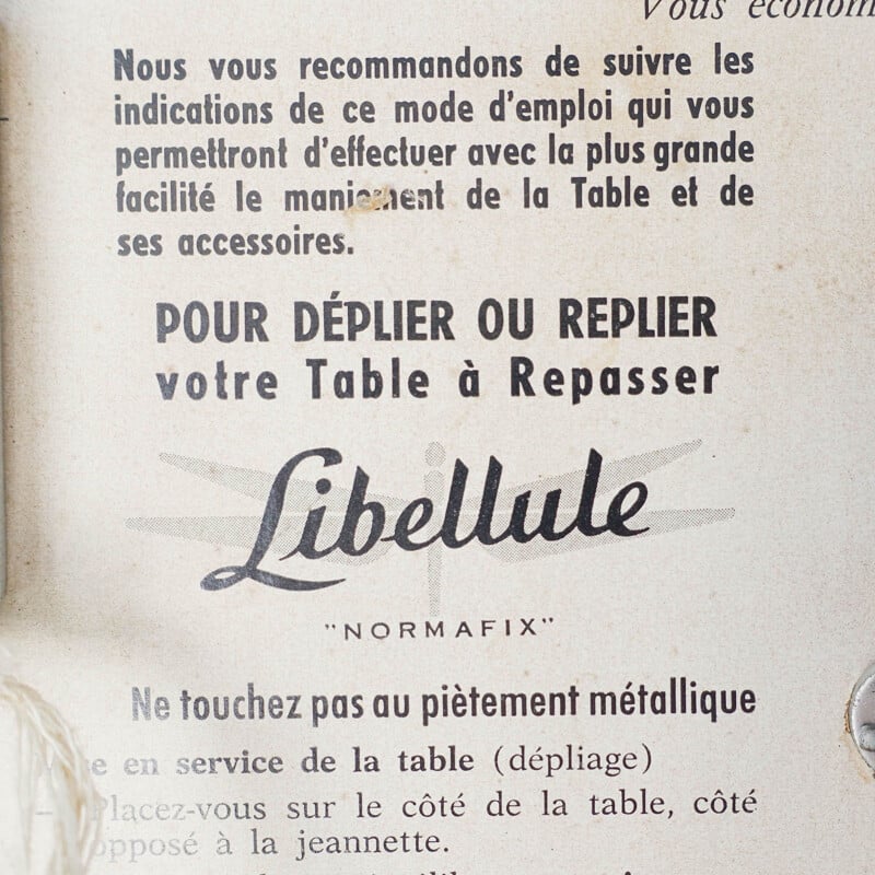 Planche à repasser "Libellule" vintage de Normafix, France 1950