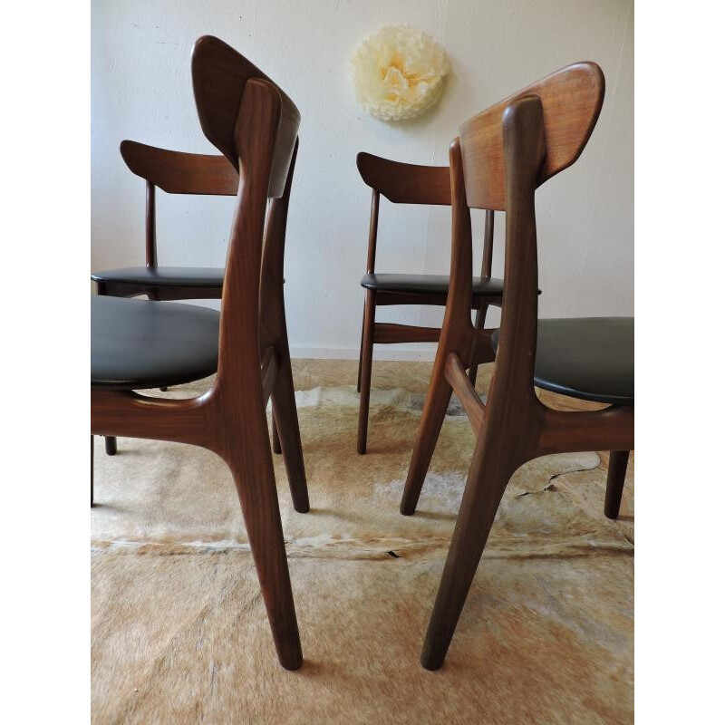 Set of 4 Danish chairs, SCHIONNING & ELGAARD - 1960s