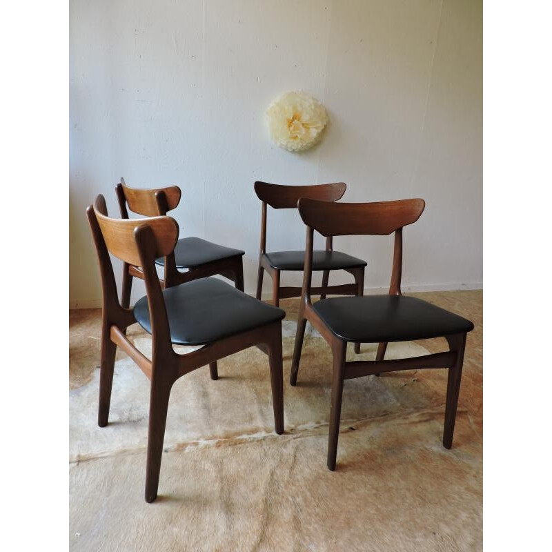 Set of 4 Danish chairs, SCHIONNING & ELGAARD - 1960s