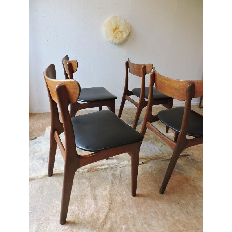 Suite de 4 chaises danoises, SCHIONNING & ELGAARD - 1960