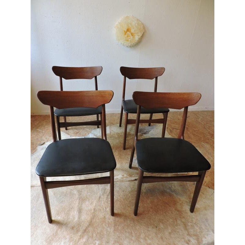 Suite de 4 chaises danoises, SCHIONNING & ELGAARD - 1960