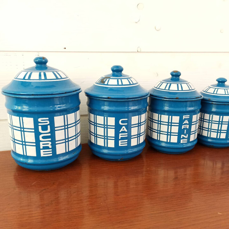 Enameled vintage spice jars