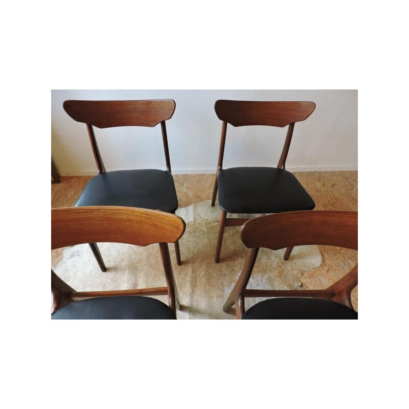 Set of 4 Danish chairs, SCHIONNING & ELGAARD - 1960s
