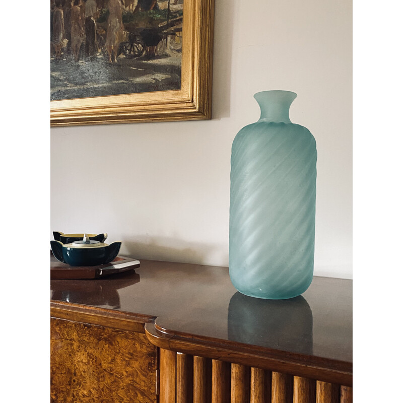 Vase vintage en verre dépoli de Murano de Gino Cenedese, Italie 1970