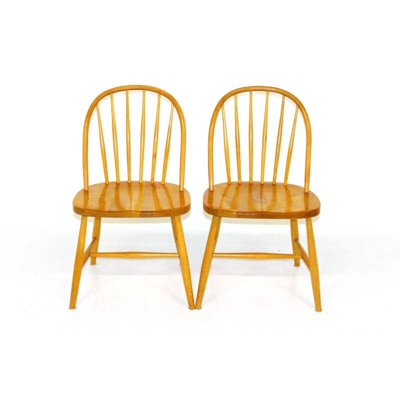 Paire de chaises vintage "Pinnstol", Suède 1960