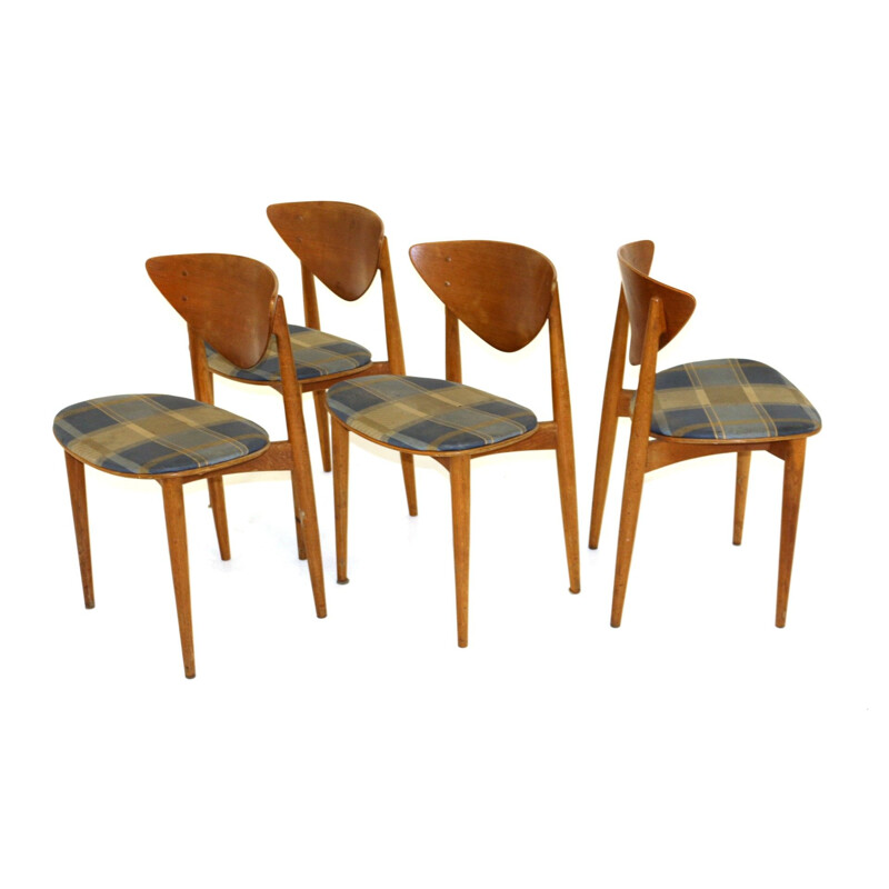Set of 4 vintage chairs by Peter Hvidt & Orla Mölgaard, Sweden 1960