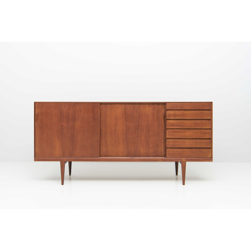 Vintage high sideboard by Henry Rosengren-Hansen for Brande Møbelfabrik, Denmark 1950s