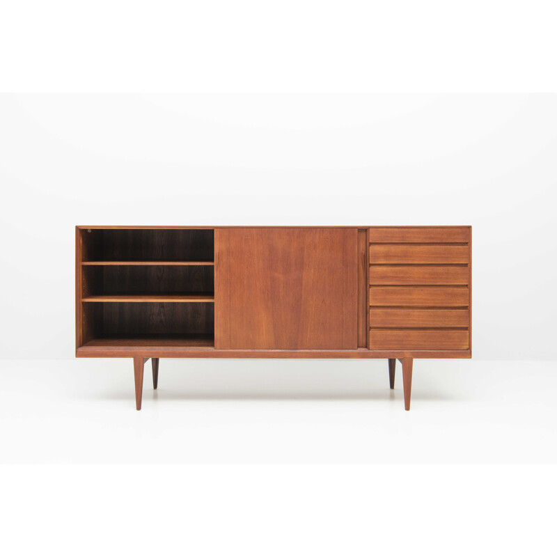 Vintage high sideboard by Henry Rosengren-Hansen for Brande Møbelfabrik, Denmark 1950s