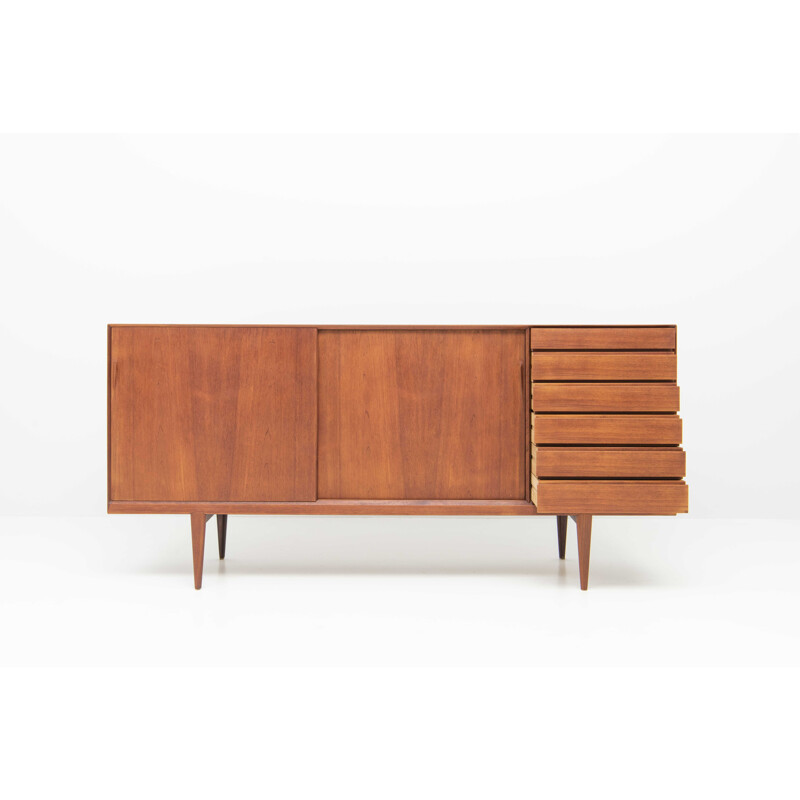 Vintage high sideboard by Henry Rosengren-Hansen for Brande Møbelfabrik, Denmark 1950s