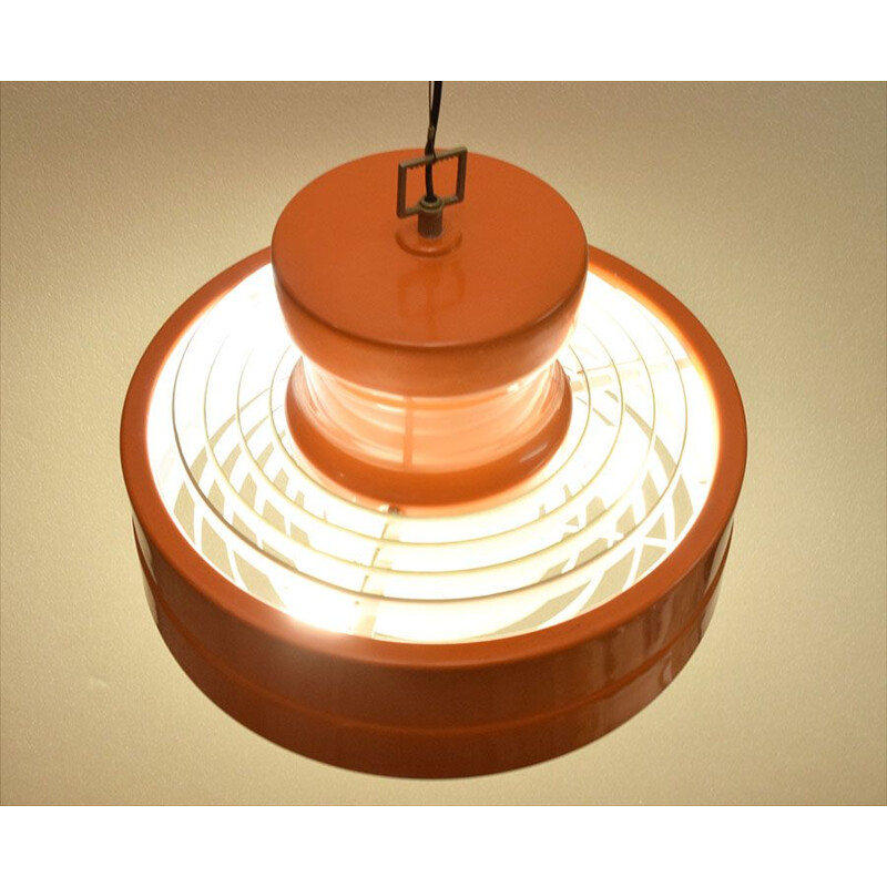 Vintage Stilnovo ceiling lamp in metal and glass, 1960s