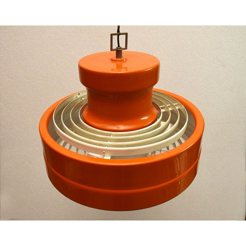 Vintage Stilnovo ceiling lamp in metal and glass, 1960s