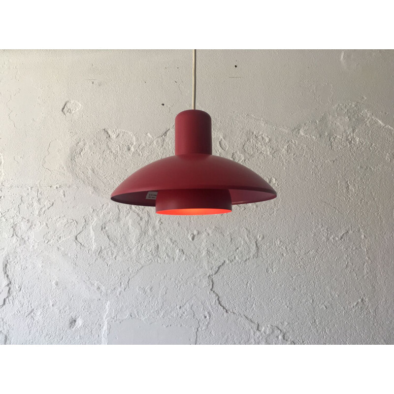 Vintage lacquered metal pendant lamp, Denmark 1980s