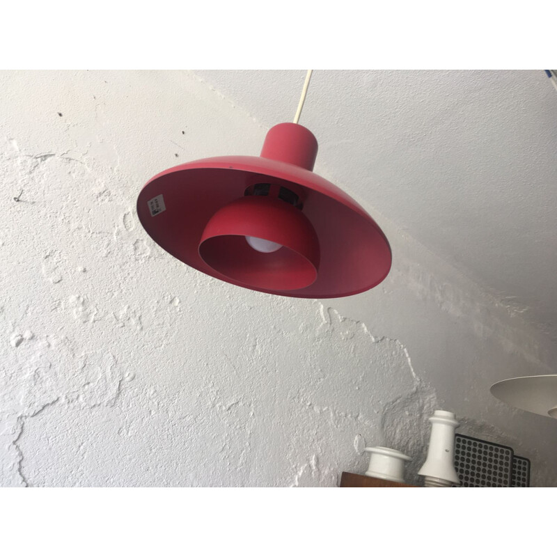 Vintage lacquered metal pendant lamp, Denmark 1980s