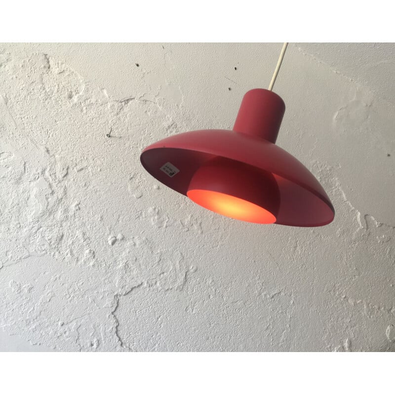 Vintage lacquered metal pendant lamp, Denmark 1980s