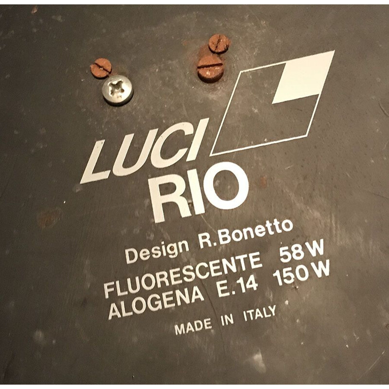 Vintage Neon Stehleuchte Modell "Rio" von Rodolfo Bonetto für Luci, 1980