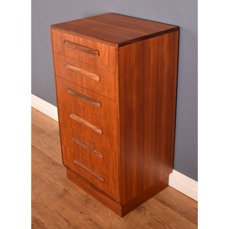 Mid-century tall teak chest of drawers by Victor Wilkins for G Plan "Fresco", 1960s